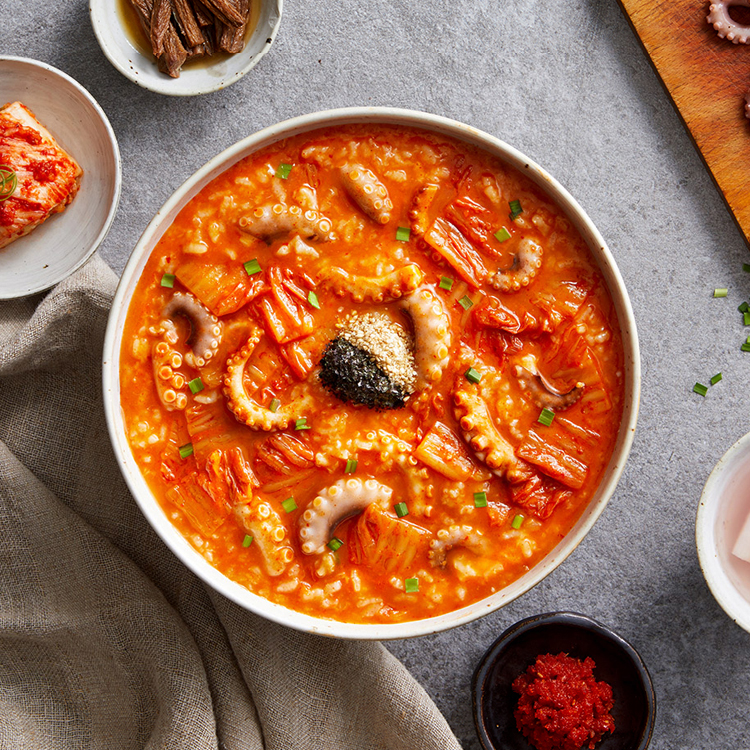 Octopus Kimchi Porridge